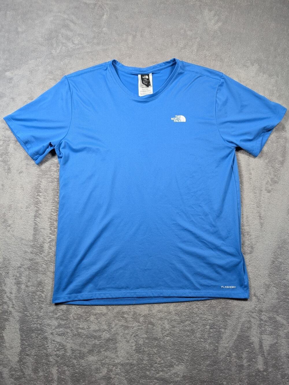The North Face Flashdry T Shirt Mens Medium Blue Outdoor Hiking Adventure Casual
